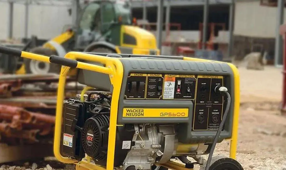 A portable generator at a job site.